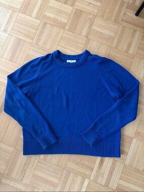 Banana Republic Cotton Silk Cobalt Blue Crewneck Sweater